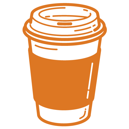 A coffee cup with a lid and a heat-safe sleeve.