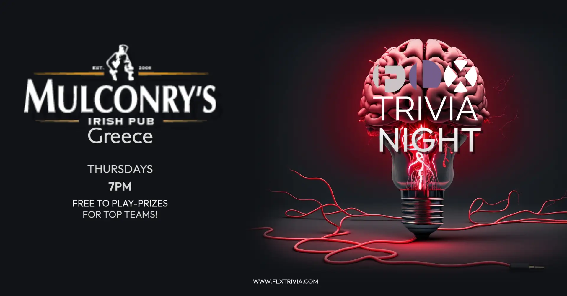 Mulconry's Irish Pub in Greece, NY plays host to FLX Trivia Night on Thursdays at 7pm.