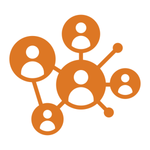 A network graphic showing how people are connected.