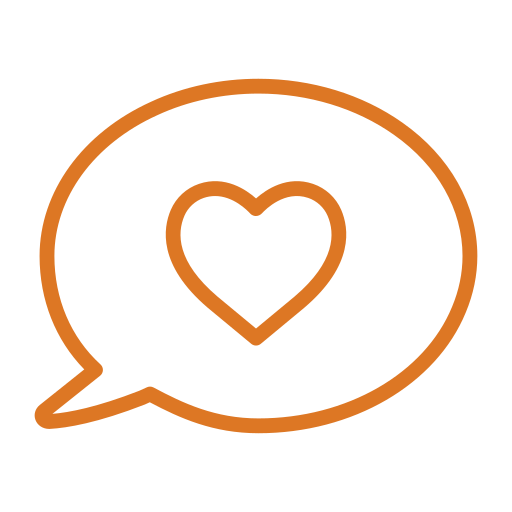 Heart inside a comment bubble.